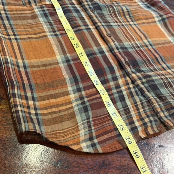 Ralph Lauren Vintage Women’s Desert Explorer Linen Plaid Button Down Shirt 6 NWT - Picture 4 of 16